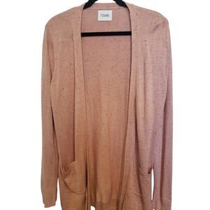 Stitches and Stripes Light Pink Slub Knit Long Line Cardigan Large